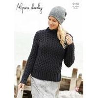 Ladies Cable Sweater in Stylecraft Alpaca Chunky (9116)