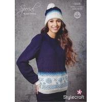 Ladies Christmas Jumper and Hat in Stylecraft Special DK (9308)