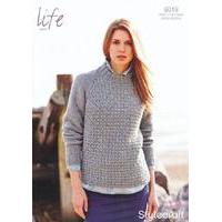 Ladies Raglan Sweater in Life Aran (9019)
