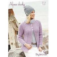 ladies cardigan in stylecraft alpaca chunky 9114