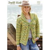 ladies cardigan in stylecraft swift knit super chunky 9069