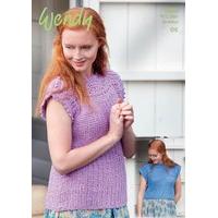 Lacy Sleeveless Sweaters in Wendy Supreme Luxury Cotton Silk DK (5980)