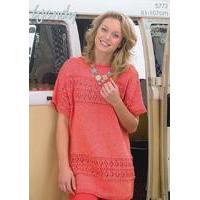 Lace Panel Short Sleeved Top in Wendy Supreme Cotton DK (5772w)