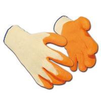 Latex Gloves Large Polyester Cotton Orange Pack of 12 Pairs 62043