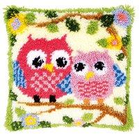 Latch Hook Cushion Kit Owls on a Branch by Vervaco 375205