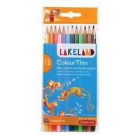lakeland colourthin hard wearing colouring pencils with hexagonal