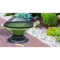 large lime green enamelled firepit