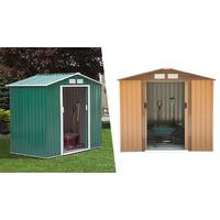 large 6ft x 4ft metal garden shed brown or green