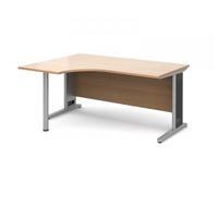 Largo Cable Control right Hand Ergonomic Desk 1400mm in beech. 25mm