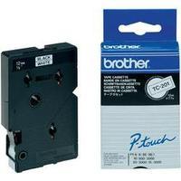 Labelling tape Brother TC-201 Tape colour: White Font colour:Black 12 mm 7.7 m