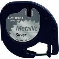 Label roll DYMO 91228 Tape colour: Silver (metallic) Font colour:Black 12 mm 4 m