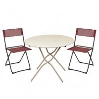 Lafuma Anytime Table And Chair Offer, One Size, Rubis and Sand