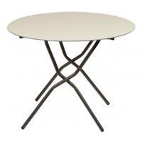 Lafuma Foldable Table Anytime Round, Papyrus/Brown, 94 cm diameter