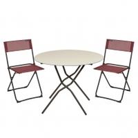 Lafuma Anytime Table And Chair Offer, One Size, Rubis and Brown