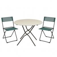 Lafuma Anytime Table And Chair Offer, One Size, Cedre and Brown