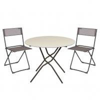 Lafuma Anytime Table And Chair Offer, One Size, Graphite and Brown