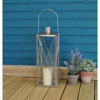 Large Silver Stainless Steel Candle Lantern by Fallen Fruits