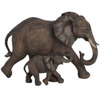 Large Mother & Baby Elephant Figure