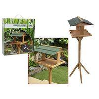 large wooden garden bird table with carry handle