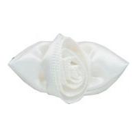 large ribbon roses antique white solid