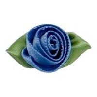 large ribbon roses antique blue