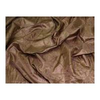 Large Embroidered Squares Taffeta Dress Fabric Brown