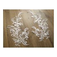 Large Embroidered Couture Bridal Lace Appliques Ivory