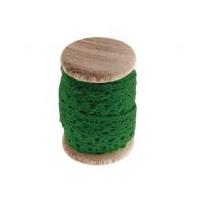 Lace Trim on Wooden Spool 3m Green