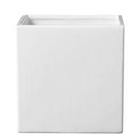 Latina Square Ceramic White Plant Pot (H)19cm (L)19cm