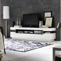 Laura White High Gloss Finish LCD TV Stand With 3 Drawer