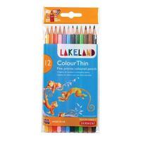 Lakeland ColourThin Hard-wearing Colouring Pencils with Hexagonal Barrel (Assorted Colours) Pack of 12