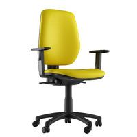 Layla Faux Leather Task Chair Yellow 2D Adjustable Arms