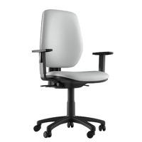 Layla Faux Leather Chrome Base Task Chair Grey 2D Adjustable Arms