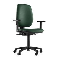 Layla Faux Leather Chrome Base Task Chair Dark Green No Arms