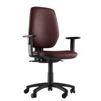 Layla Faux Leather Chrome Base Task Chair Burgundy No Arms