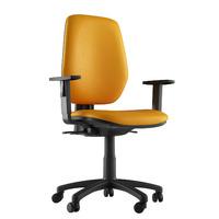 Layla Faux Leather Chrome Base Task Chair Orange 1D Adjustable Arms