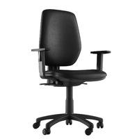 layla faux leather chrome base task chair black 1d adjustable arms