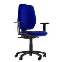 layla fabric chrome base task chair dark blue 2d adjustable arms