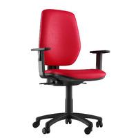 Layla Faux Leather Chrome Base Task Chair Red 1D Adjustable Arms