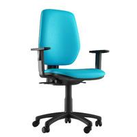 Layla Faux Leather Chrome Base Task Chair Light Blue 2D Adjustable Arms
