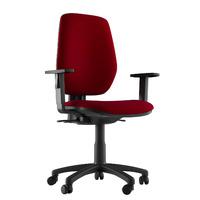 Layla Fabric Chrome Base Task Chair Burgundy 2D Adjustable Arms