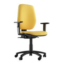 Layla Fabric Chrome Base Task Chair Yellow No Arms