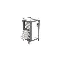 LAPSTORE SECURE CHARGE TROLLEY FOR UP TO 10 MID SIZED LAPTOPS - LIGHT GREY/BLACK