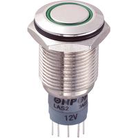 LAS2GQF-11E/G/12V/N/P 16mm IP67 Vandal Resistant Switch SPST, On-O...