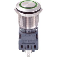 LAS1-BGQ-11E/G/12V 19mm IP67 Vandal Resistant Switch SPST, Off-On, ...