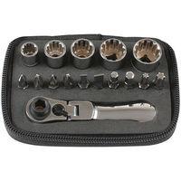 laser laser 16 piece 14 drive socket and bit set