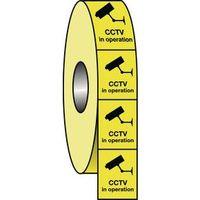 labels cctv in operation 75 x 100mm roll 500