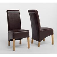 Lansdown Oak Brown Rollback Chairs - Pair