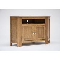 lansdown oak corner tv cabinet with cupboard