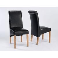 Lansdown Oak Brown Rollback Chairs - Pair